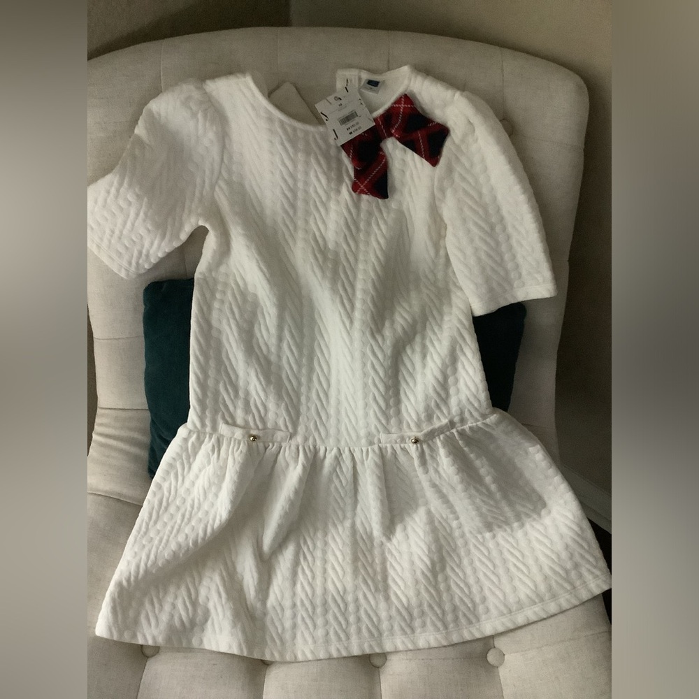 NWT Janie and Jack cream dress girls size 10